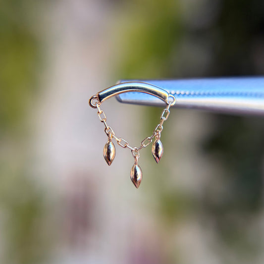 Dripping Marquise Bead Bar - Threadless End