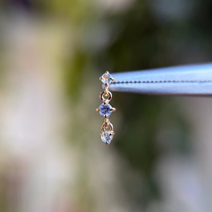 Orion - Tanzanite & White Topaz - Threadless End
