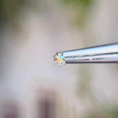 Leia - Opal & Diamonds - Threadless End