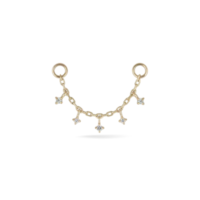 Ember - 5 Tiny Diamond Charms - Chain