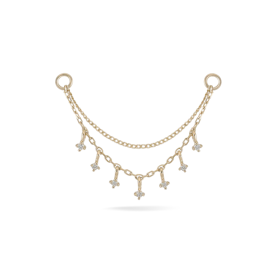 Ember Tiny Diamond Charm - Double Chain