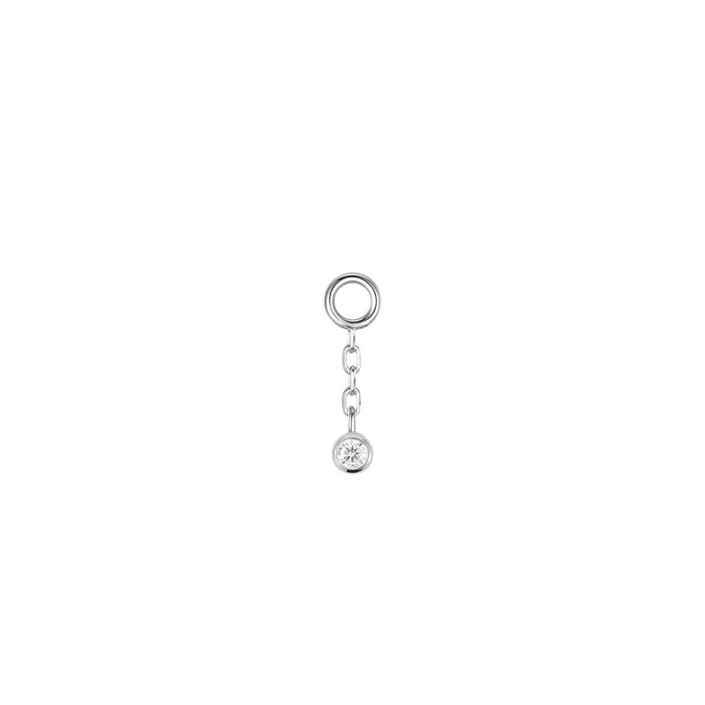 Tiny Charm - Bezel Set Diamond with Chain