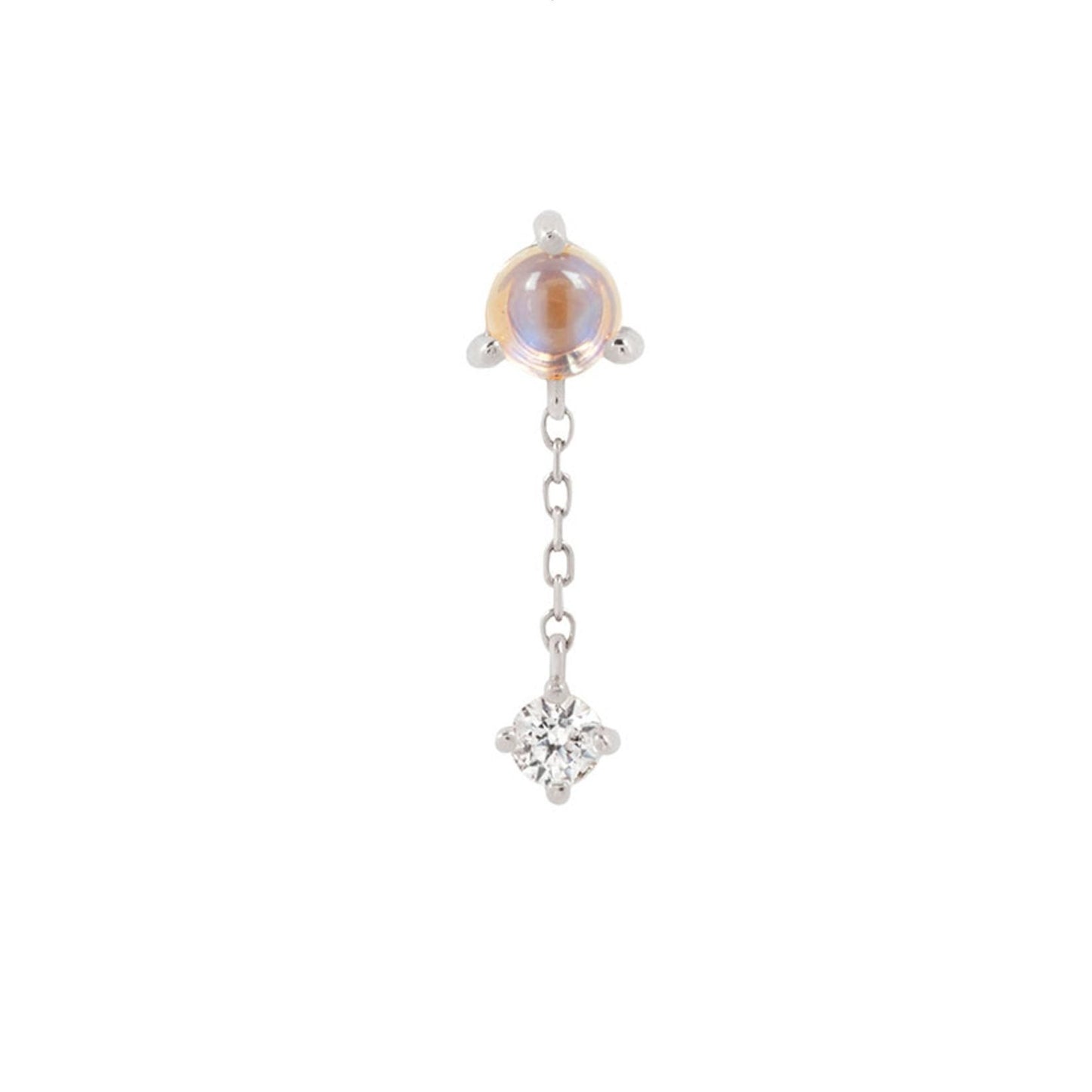 Bianca - Moonstone + White Sapphire - Threadless End-SQ2495407