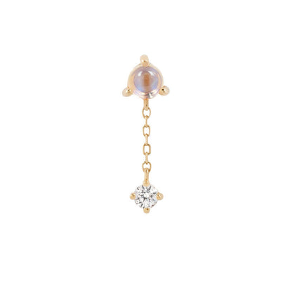 Bianca - Moonstone + White Sapphire - Threadless End-SQ2495407