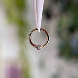 Fixed Bezel 2mm Bead Ring with Cubic Zirconia