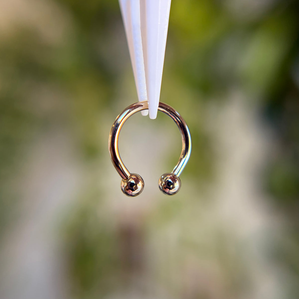 14k Gold Circular Barbell