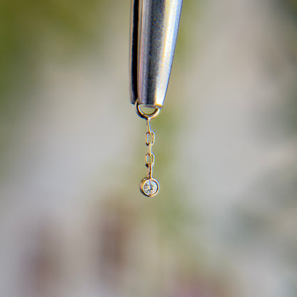 Tiny Charm - Bezel Set Diamond with Chain