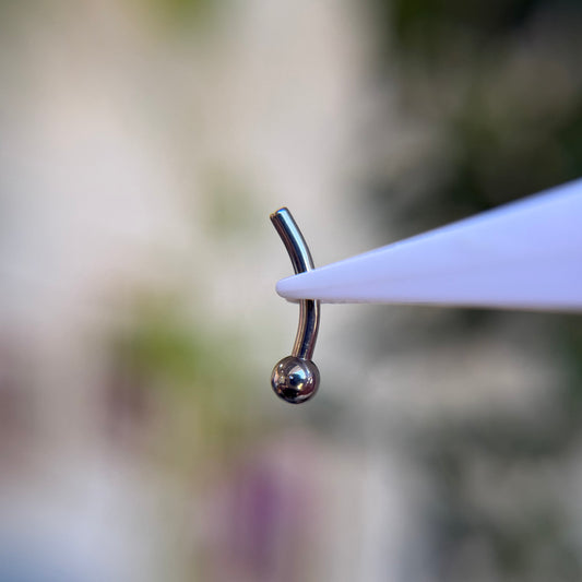 Titanium Curved Barbell - Fixed End - Just Shaft