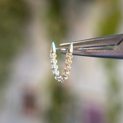 Pointed Well Articulated Double Pin Lynx - Diamonds - Threadless End