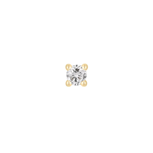 Genuine White Diamond Prong - Threadless End