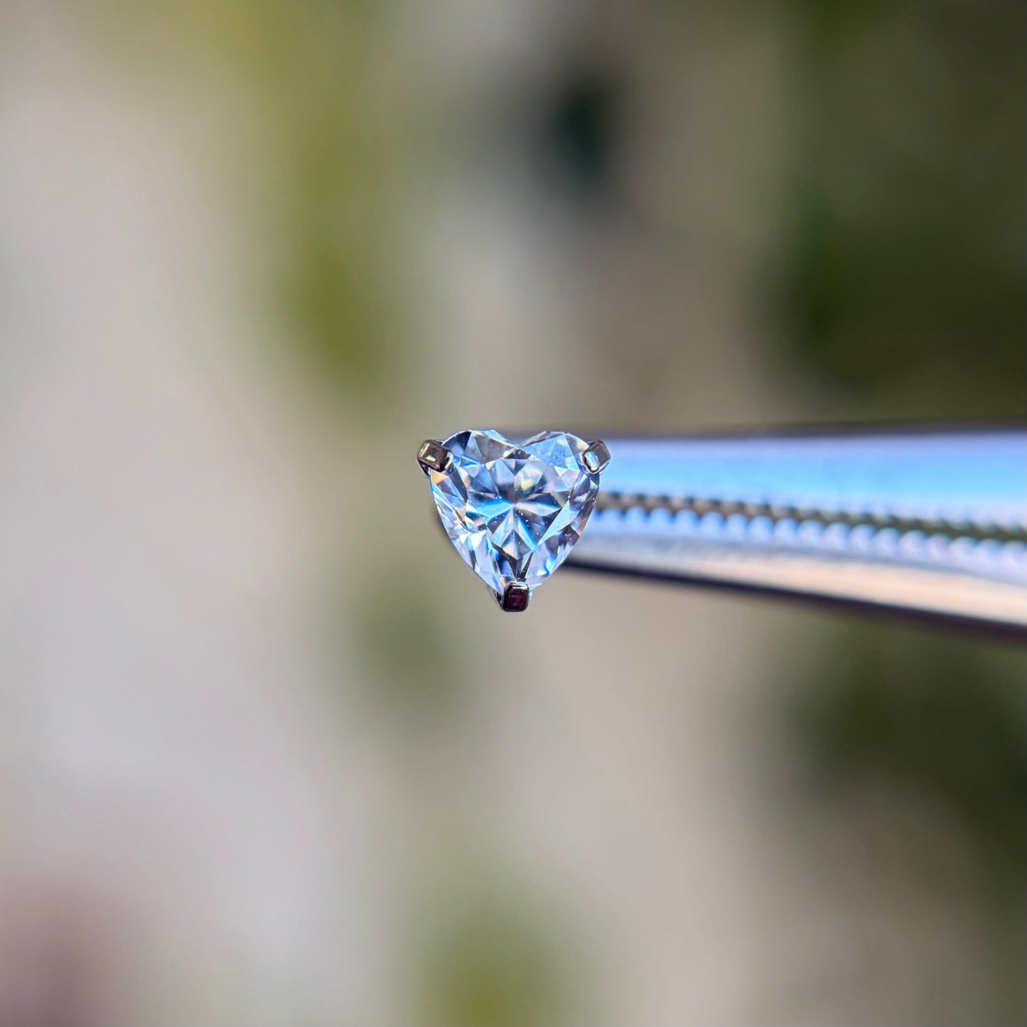 Titanium Heart Shaped Cubic Zirconia