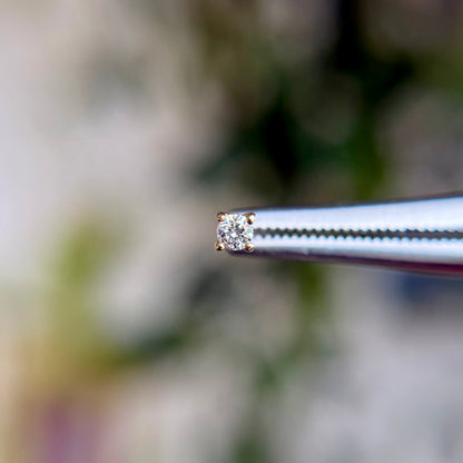 Genuine White Diamond Prong - Threadless End