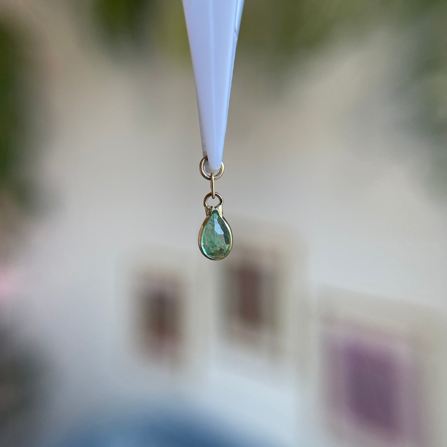 Pear Shaped Charm - Colored Gemstones