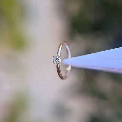 Fixed Ring with Cubic Zirconia Prong