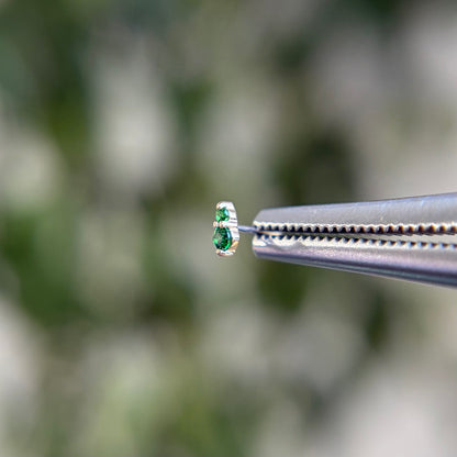 Prim - Emerald Green CZ - Threadless End