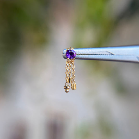 1000% 3 Drops - Amethyst - Threadless End