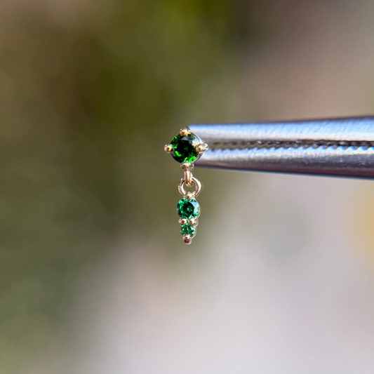 High Noon - Emerald Green CZ - Threadless End