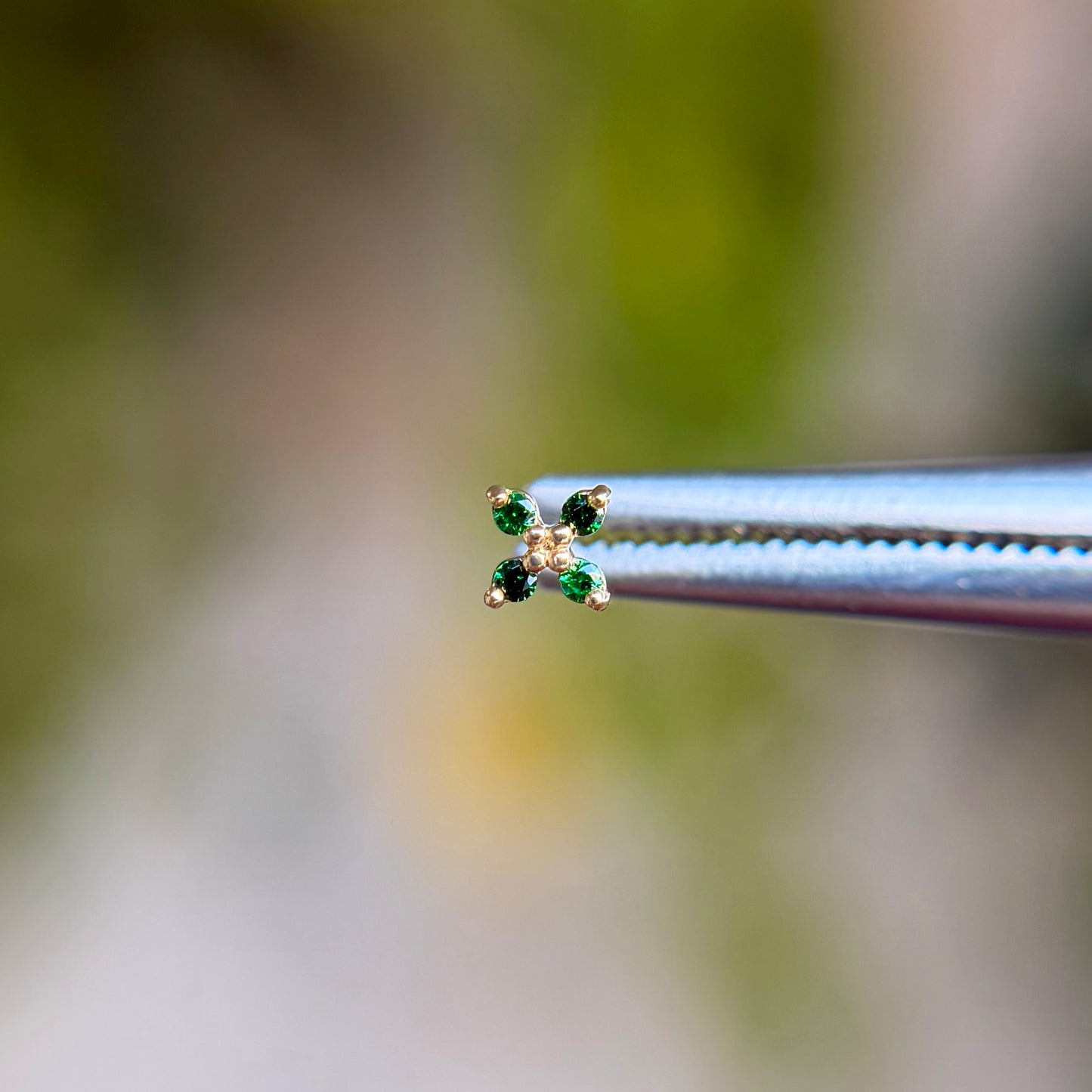 Crux - Emerald Green CZ - Threadless End