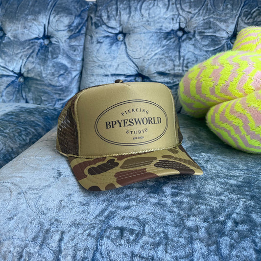 Bpyesworld Trucker Hat - Light Camo