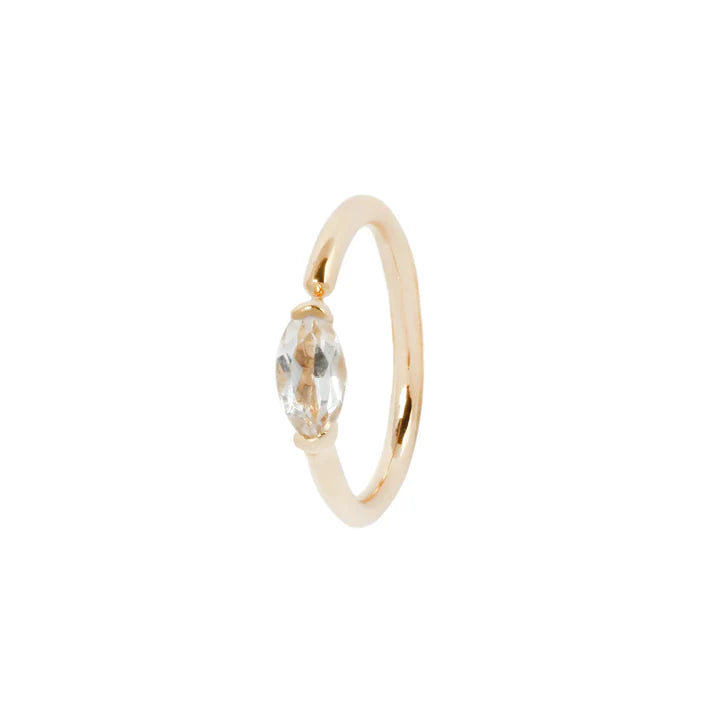 Single Marquise Ring - White Sapphire