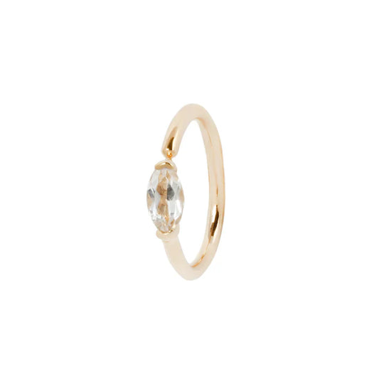 Single Marquise Ring - White Sapphire