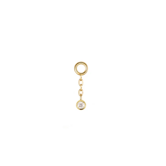 Tiny Charm - Bezel Set Diamond with Chain