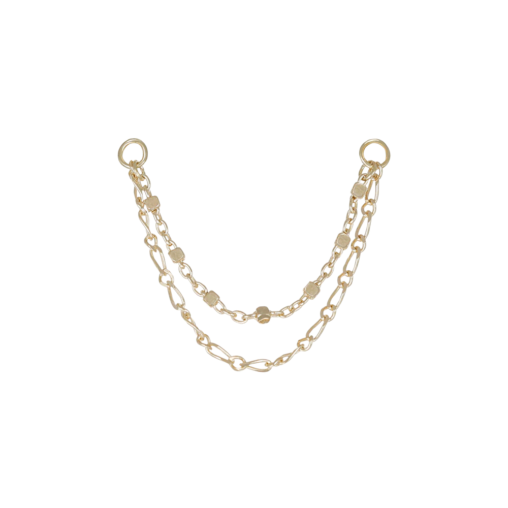 Figaro Gold Square - Double Chain