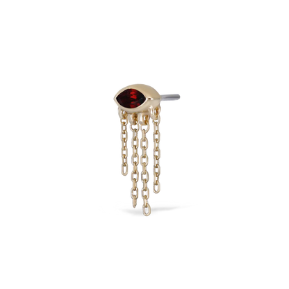 Misty Dew Garnet - Threadless End