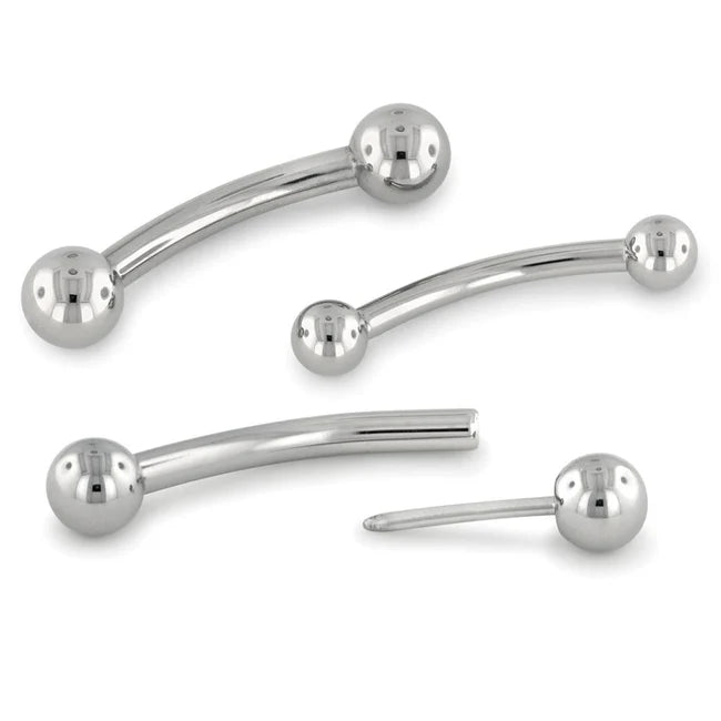 Titanium Curved Barbell - Fixed End - Full Piece